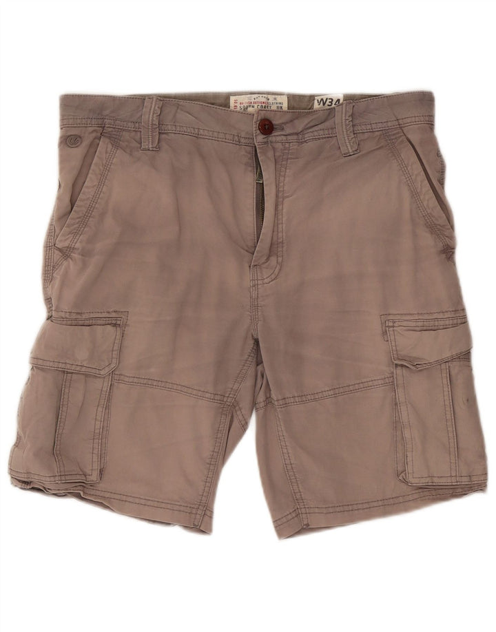 Pantalones cortos cargo para hombre Fat Face W34 Algodón gris grande