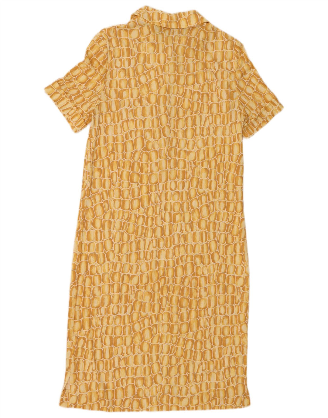 Luisa Spagnoli Vestido camisero tipo jersey para mujer UK 40 Medio Amarillo Geométrico