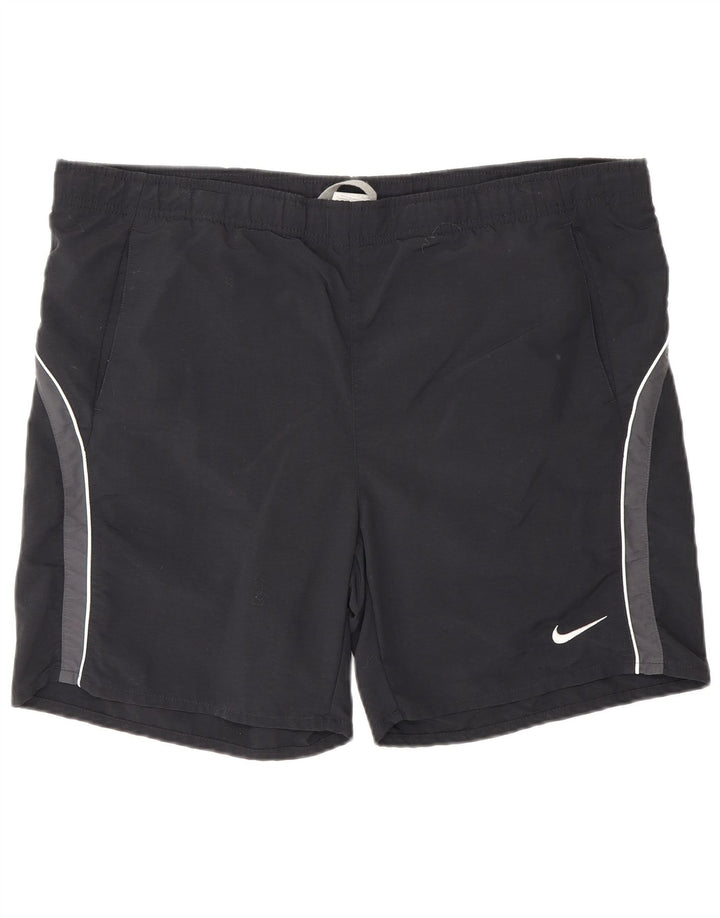 Fila - Bañador para hombre, talla grande, nailon color block, color negro