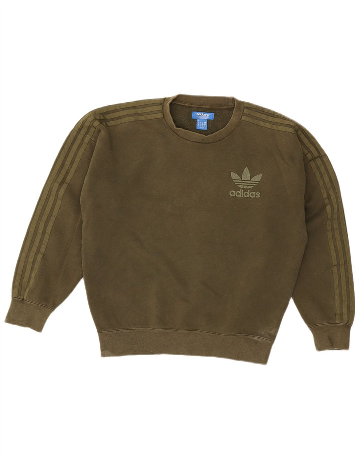 Adidas Hombre Sudadera Jumper Small Caqui Algodón