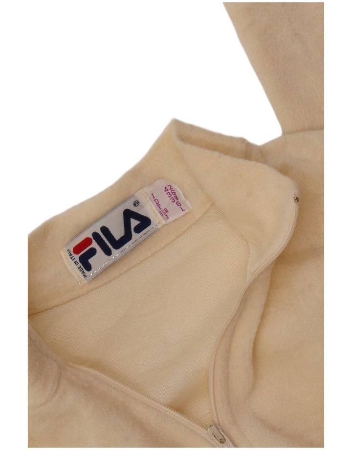 FILA Body de forro polar de manga larga para mujer IT 42 Medium Off White