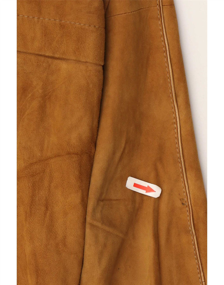 Vintage hombres ante bomber chaqueta Reino Unido 36 pequeño beige