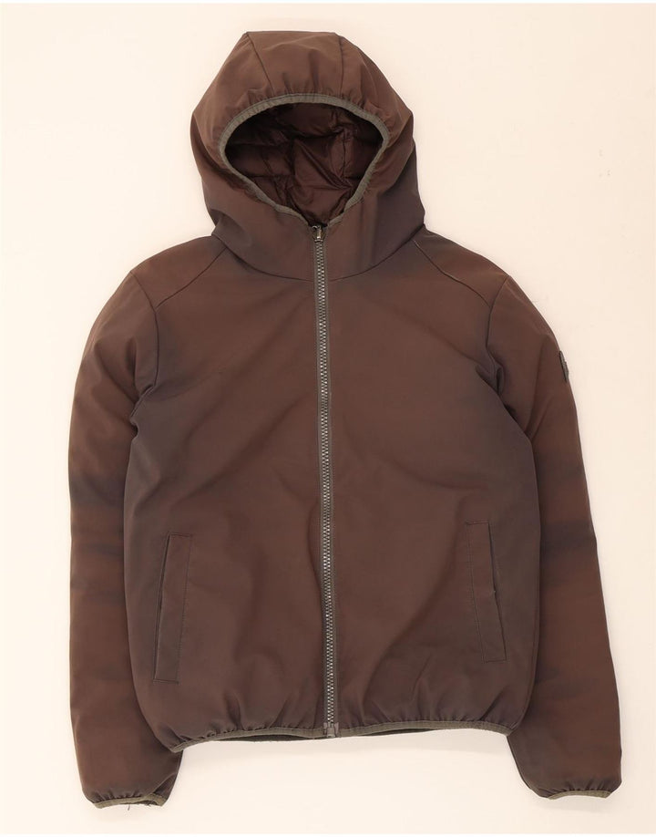 Invicta Chaqueta acolchada reversible con capucha para hombre UK 36 Small Marrón Poliéster