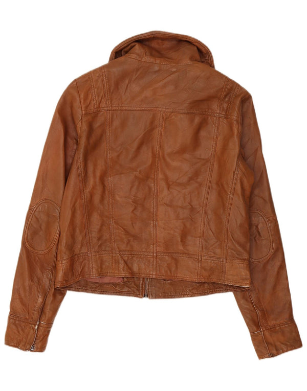 PEPE Jeans Chaqueta Corta de Cuero para Mujer UK 40 XL Marrón