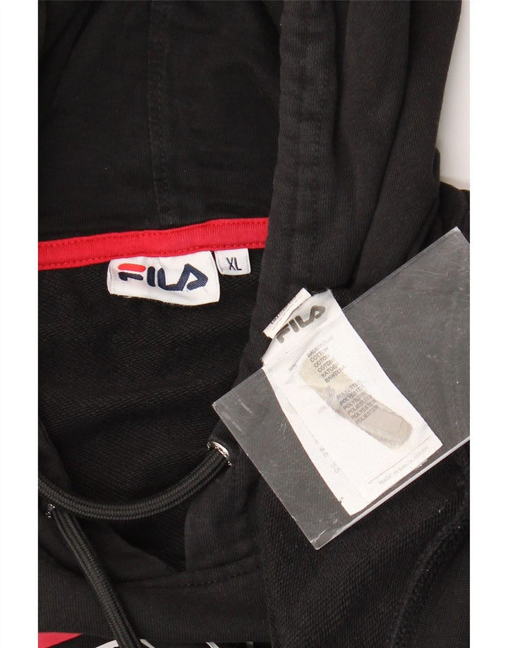 FILA Jersey con capucha y gráfico corto para mujer UK 40 XL Algodón con bloques de color negro