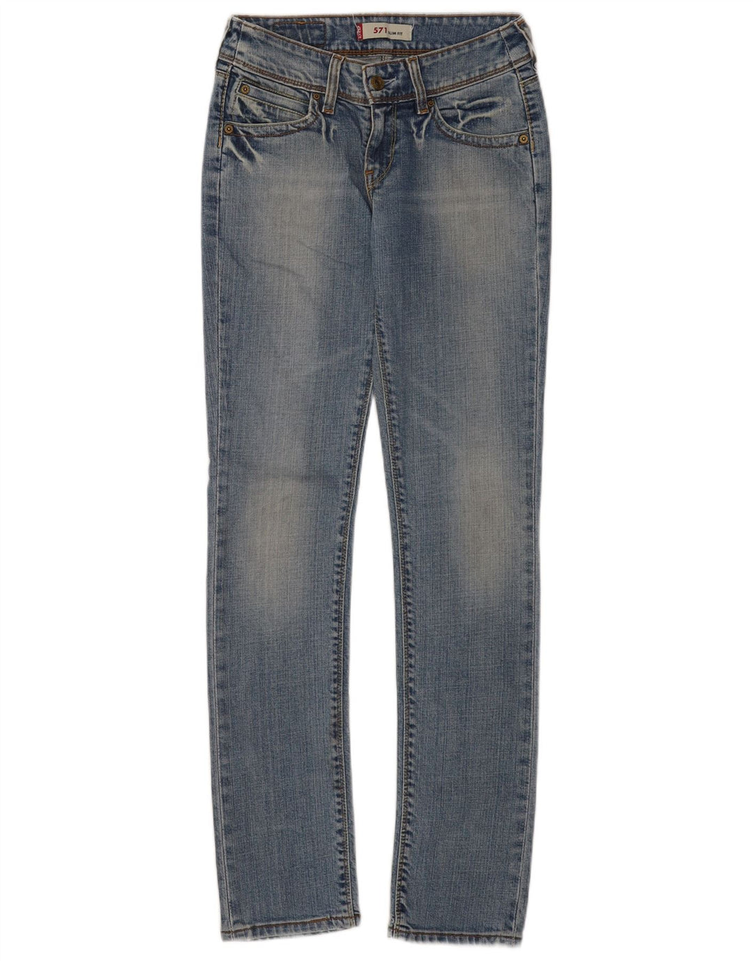 Levi's Mujer 571 Slim Jeans W28 L34 Algodón Azul