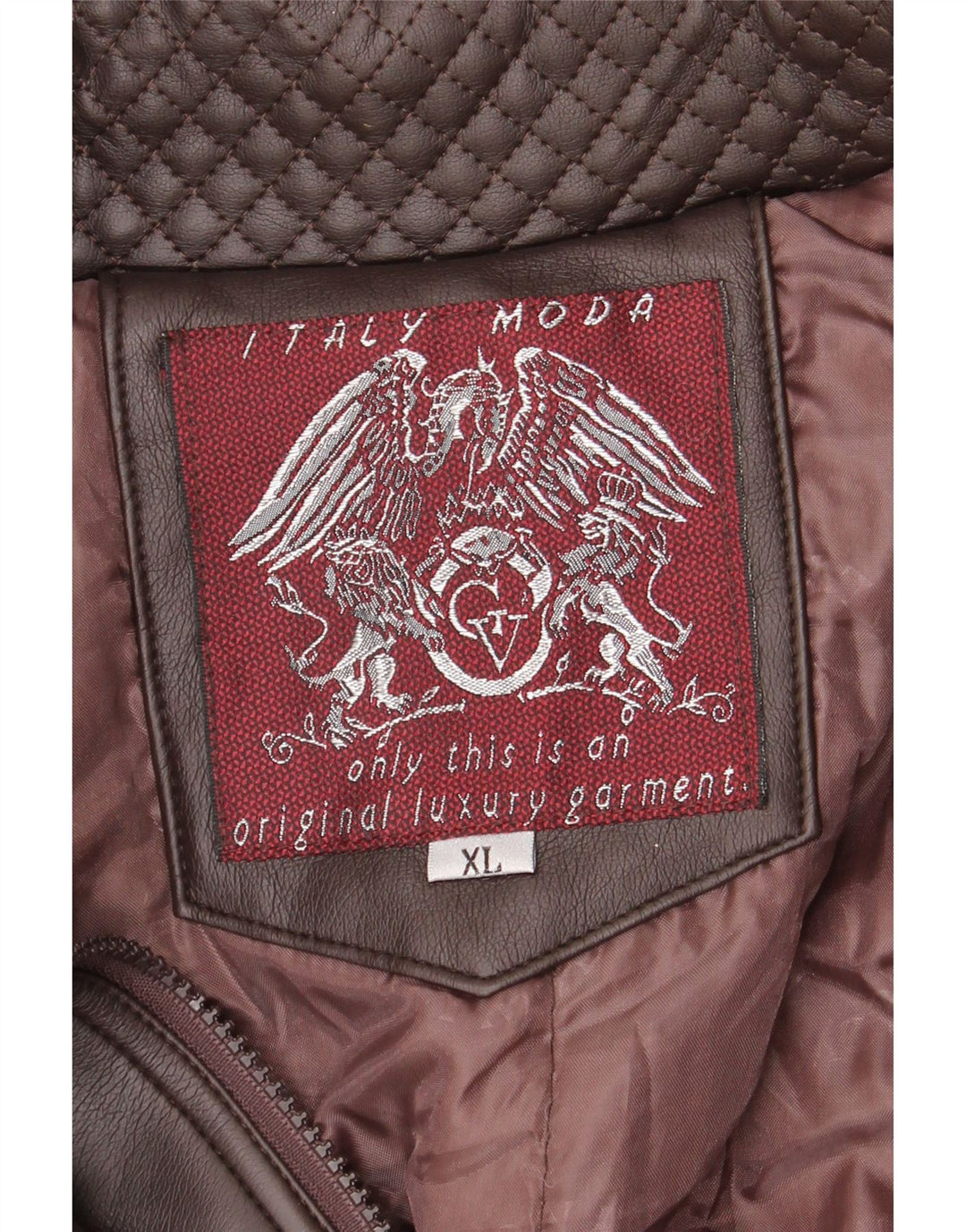 Chaqueta de cuero vintage para hombre Reino Unido 42 XL Marrón