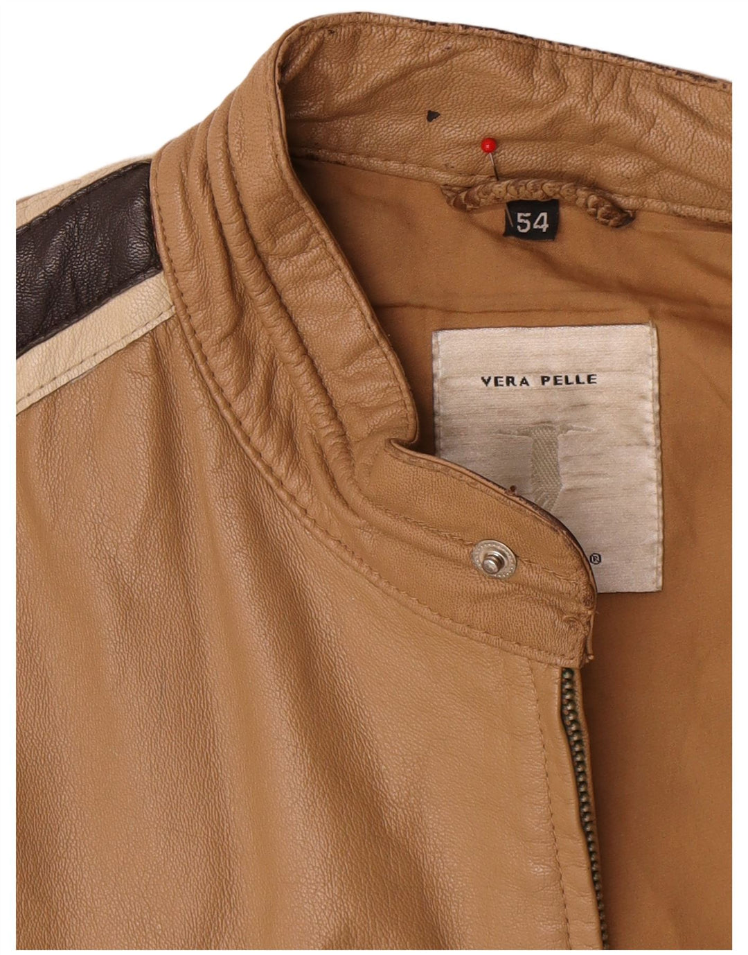 Chaqueta de cuero vintage para hombre IT 54 XL Cuero color beige