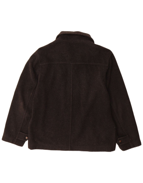 Trussardi Abrigo cortavientos holgado para hombre IT 46 Small Lana negra