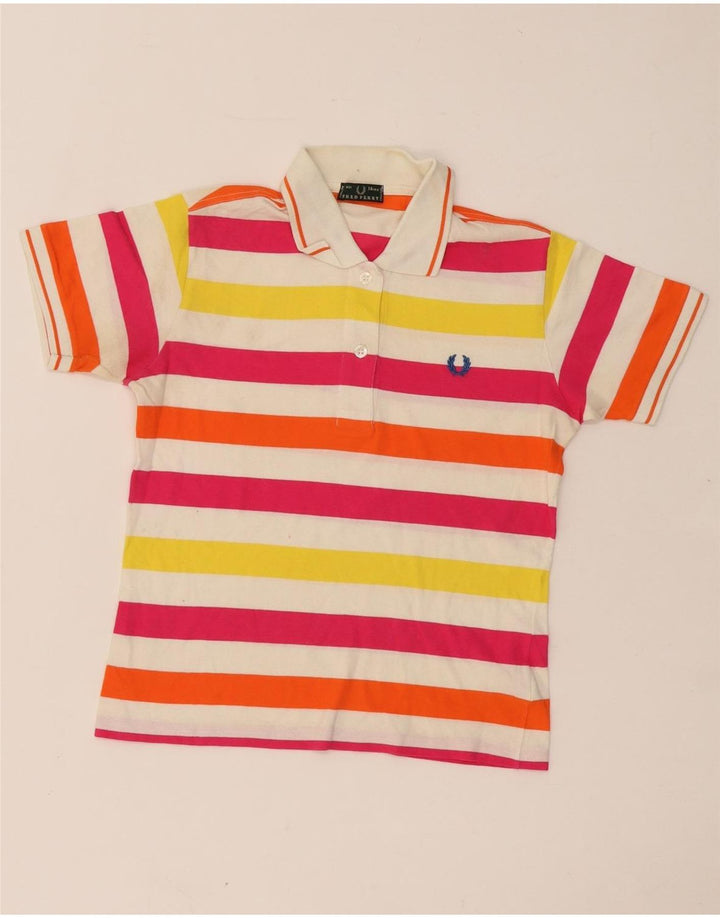 FRED PERRY Polo de rugby para niña 13-14 años Algodón de rayas multicolor