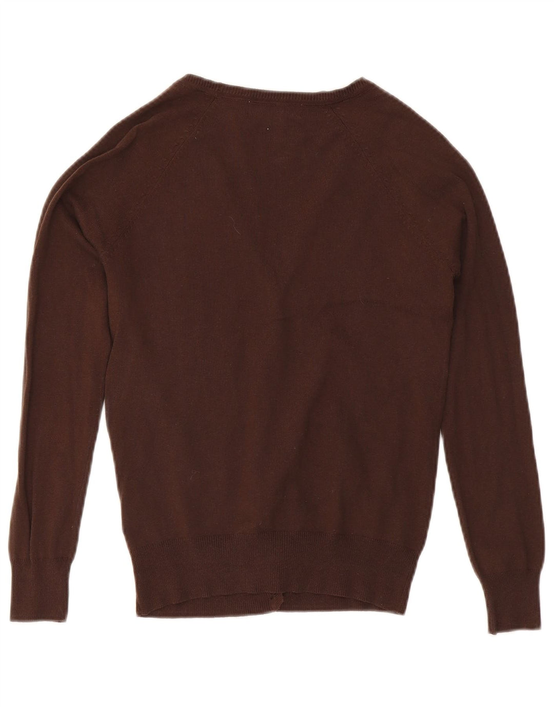 Zara Mujer Cárdigan Suéter UK 12 Algodón Marrón Medio