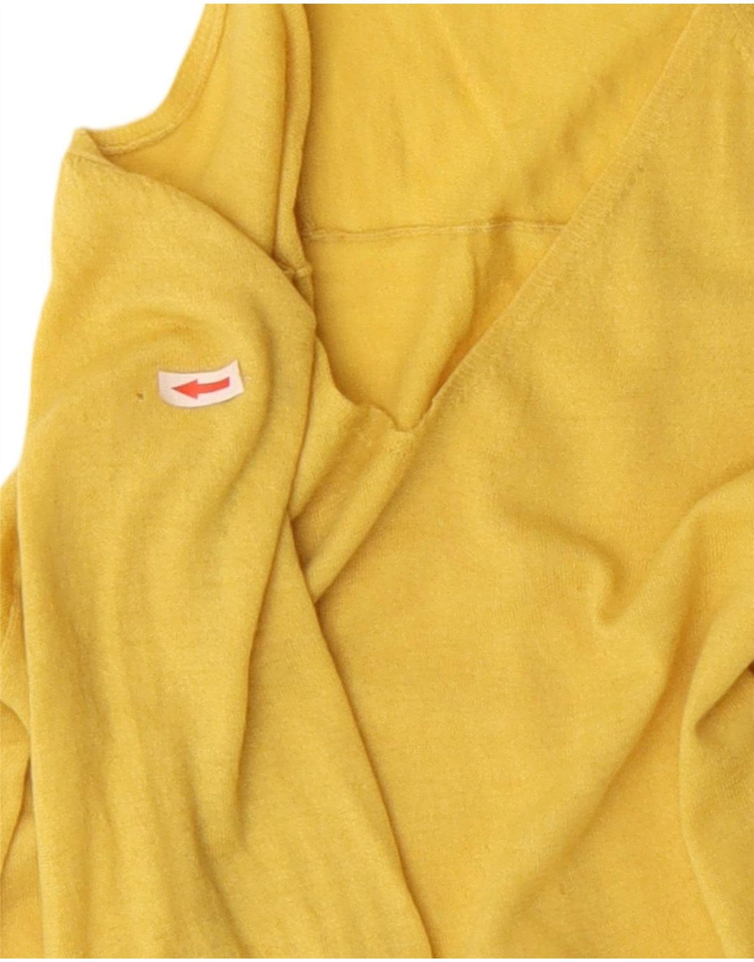 Hobbs Suéter con cuello en V para mujer UK 12 Lana amarilla mediana