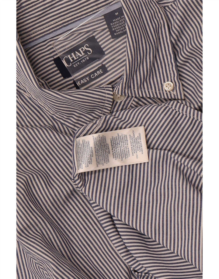 Chaps Camisa de fácil cuidado para hombre de algodón a rayas azul marino mediano