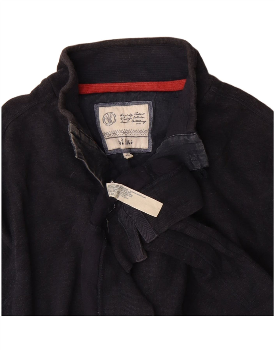 FAT FACE Sudadera con Cuello y Botones para Hombre Jersey XL Azul Marino Algodón
