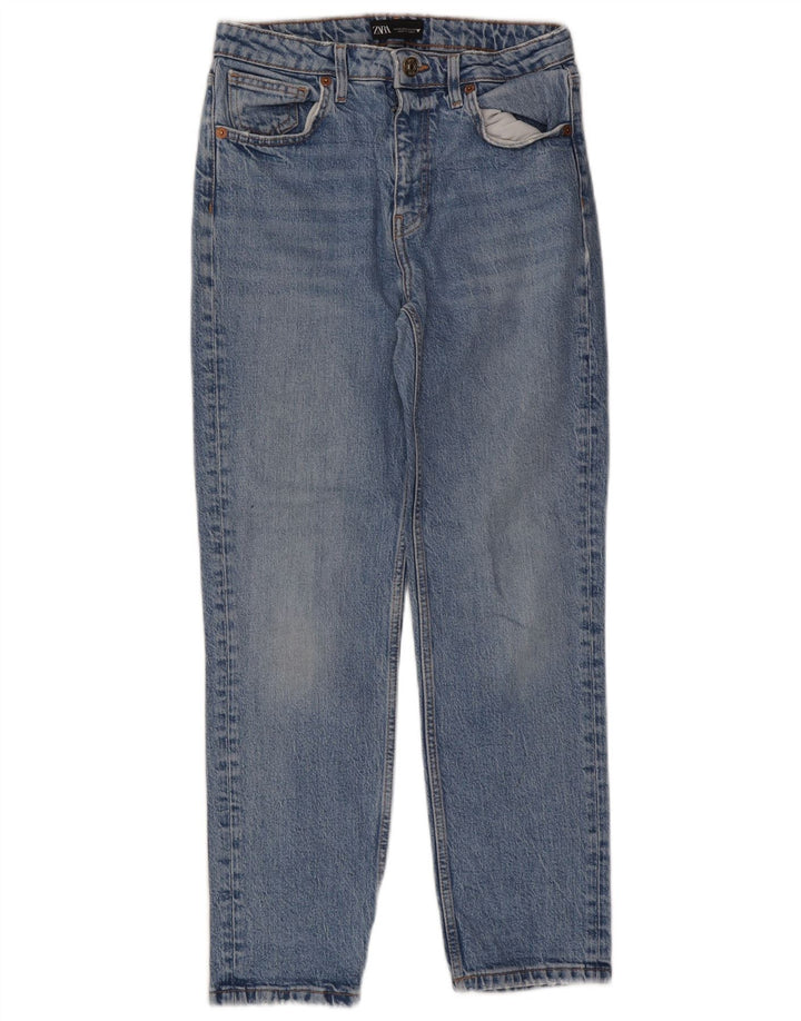 Zara Vaqueros Cónicos Para Mujer EU 38 Small W28 L26 Azul
