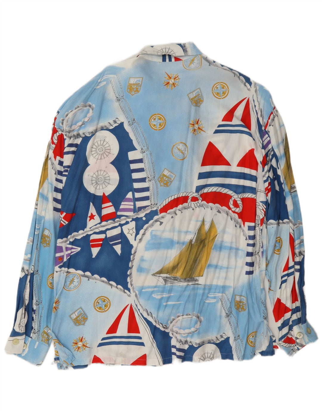 Camisa gráfica vintage para hombre azul grande