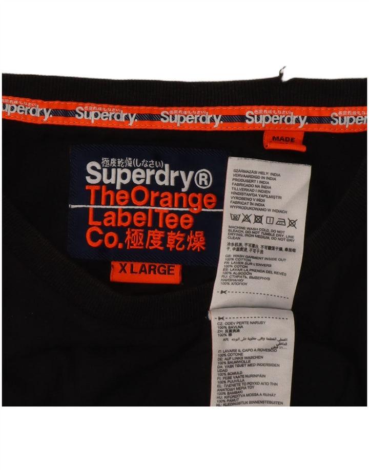 Superdry Camiseta Hombre Top XL Algodón Negro