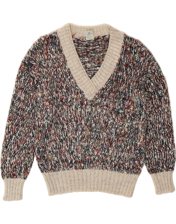 YESSICA Womens V-Neck Jumper Sweater EU 36/38 Small Multicoloured Flecked Vintage Yessica and Second-Hand Yessica from Messina Hembry 