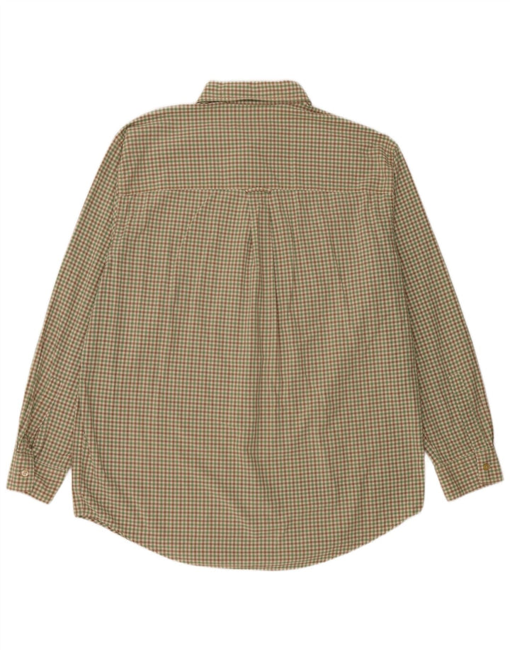 Chaps Camisa para hombre grande de algodón a cuadros verde