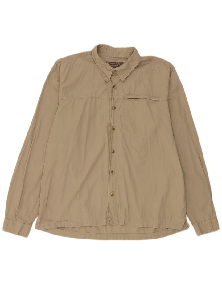 Camisa Hombre Mountain Warehouse XL Algodón Beige