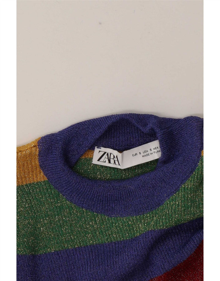 Zara Mujer Blusa Top UK 10 Small Multicolor Rayas