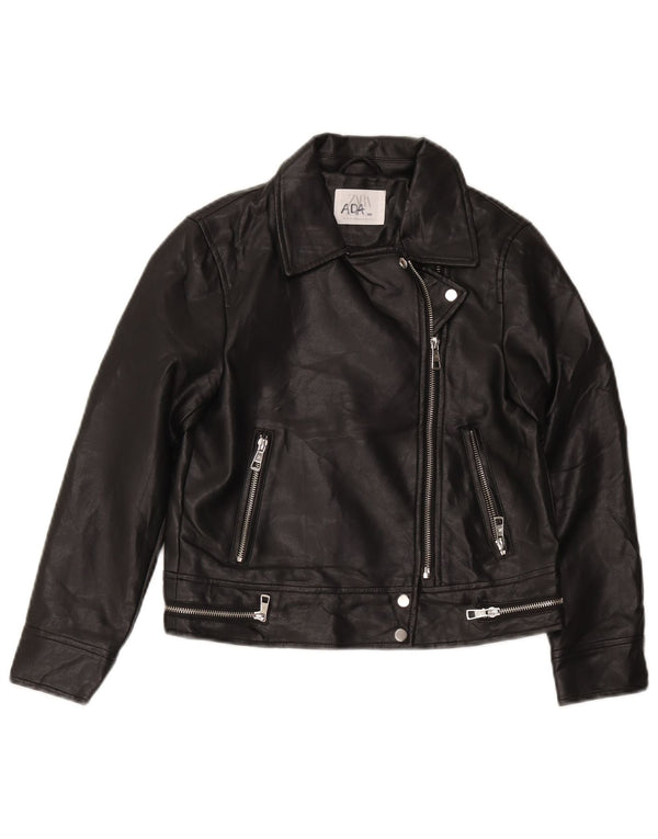 Zara Chaqueta Biker Niña Piel Sintética 9-10 Años Negro Poliéster