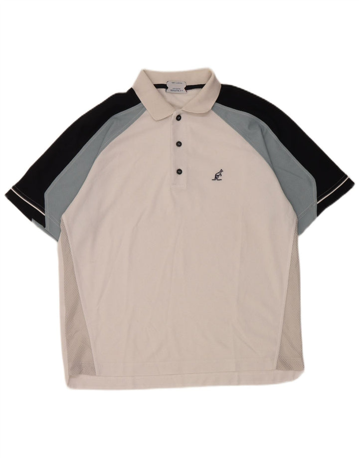 AUSTRALIAN L'ALPINA Polo para hombre Grande Blanco Colorblock Poliéster