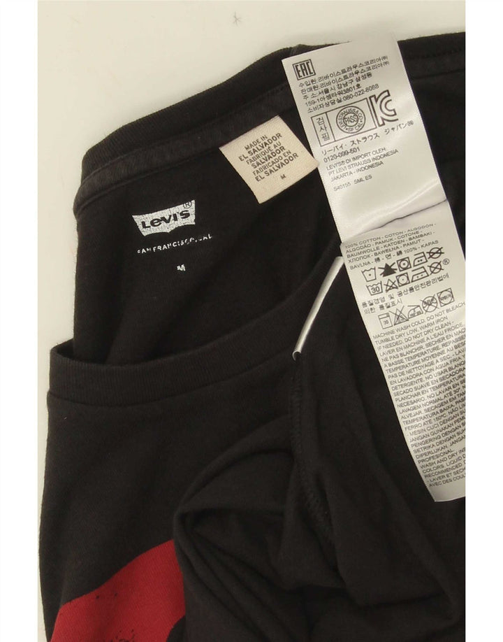 Levi's Camiseta gráfica para hombre Top Medium Black Cotton