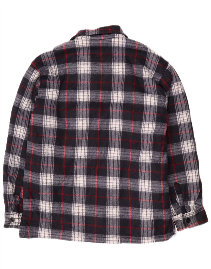 Vintage hombres chaqueta utilitaria Reino Unido 44 2XL azul marino comprobar algodón