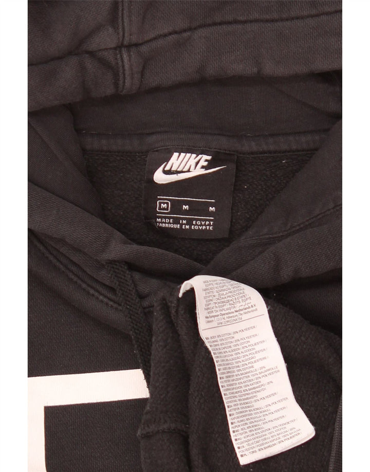Nike Sudadera con capucha gráfica para hombre, jersey de algodón negro mediano