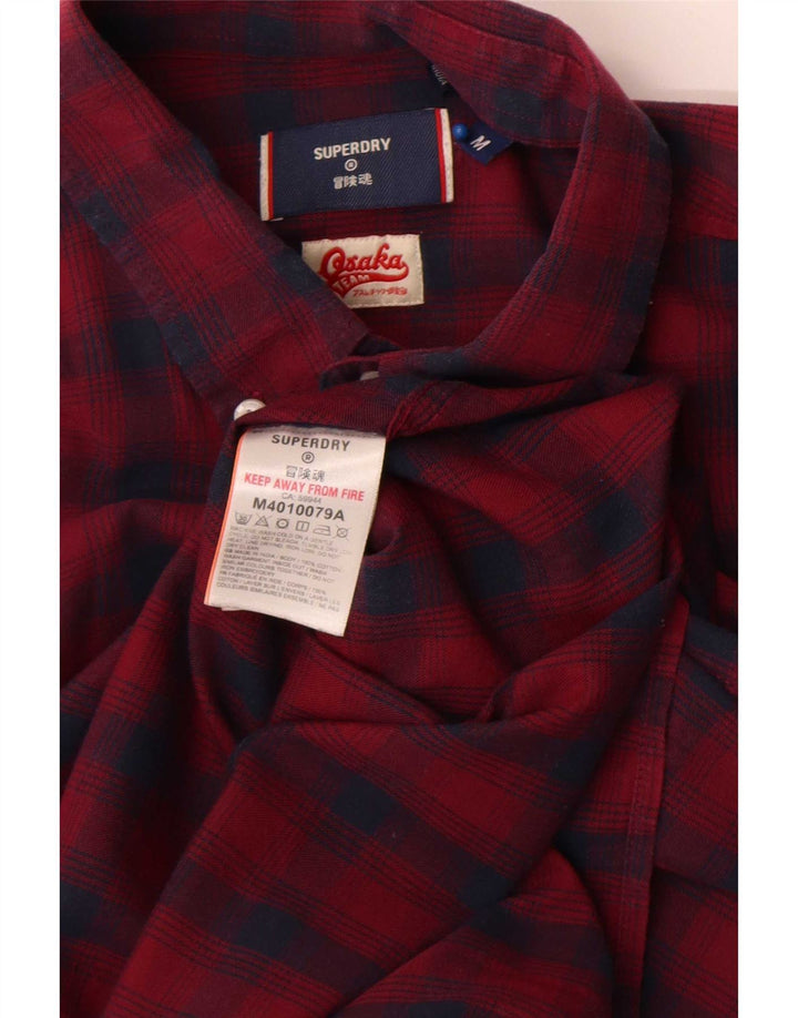 Superdry Camisa De Franela De Algodón A Cuadros En Burdeos Medio