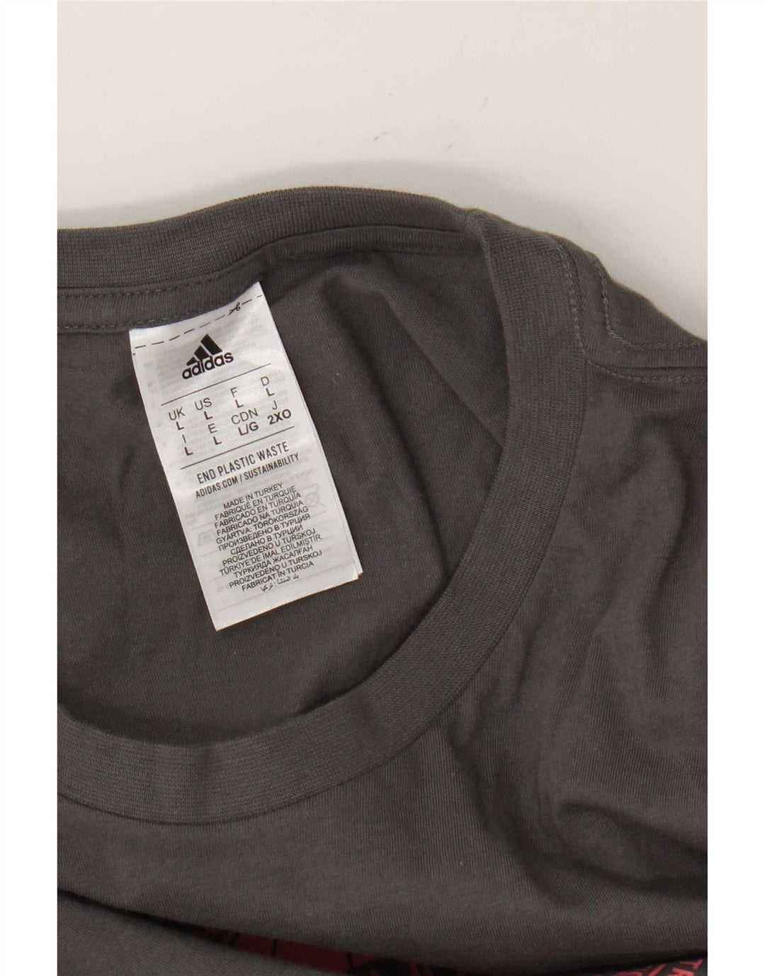 Adidas - Camiseta gráfica para hombre, talla grande, algodón gris