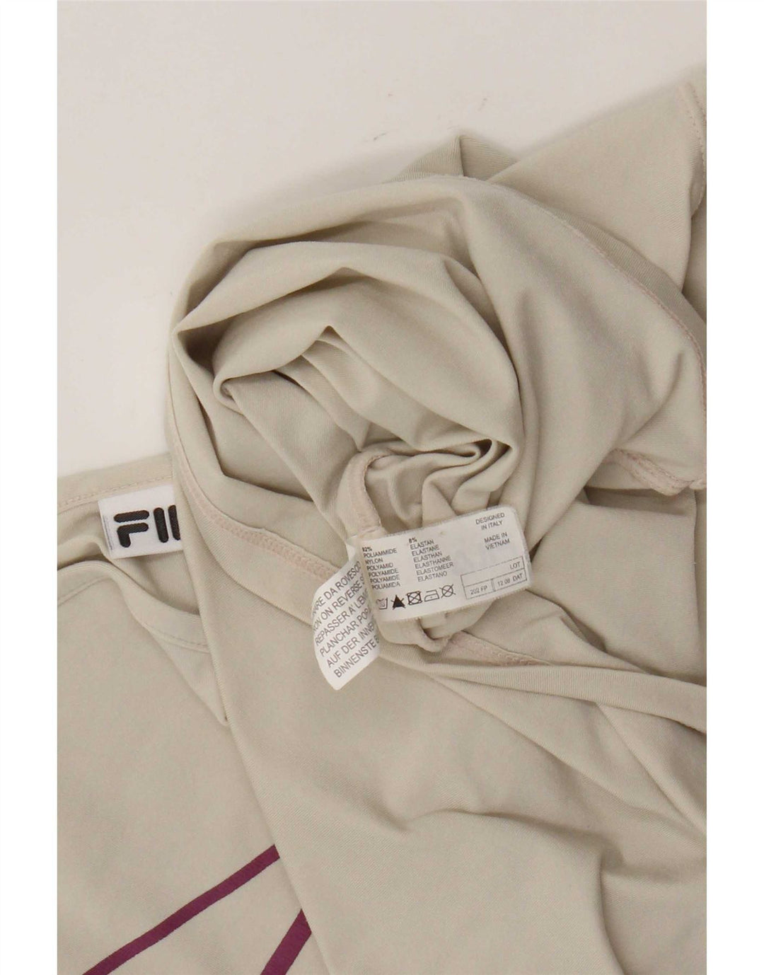 Fila Mujer Crop Cami Top UK 44 Grande Poliamida Beige