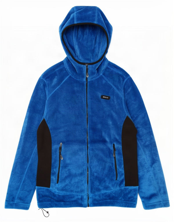 Brugi Chaqueta polar con capucha para hombre UK 40 Large Azul Colorblock Poliéster