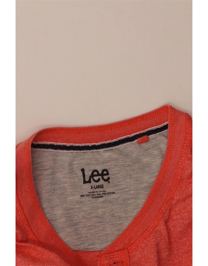 LEE Mens T-Shirt Top XL Orange Cotton
