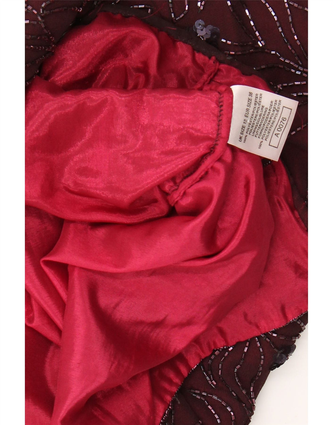 VINTAGE Vestido de vaina sin mangas para mujer Reino Unido 12 Medio Borgoña Floral