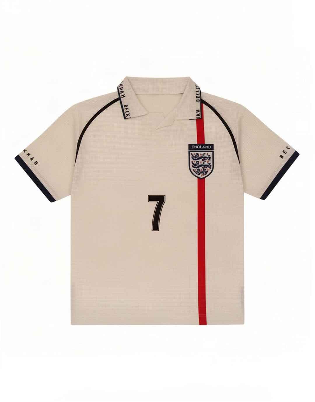 Vintage hombres Inglaterra gráfico polo camisa pequeña poliéster blanco