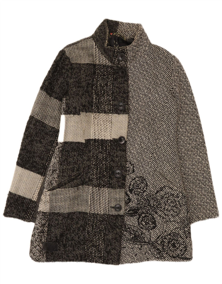 Abrigo Desigual para mujer EU 42 Poliéster floral gris grande