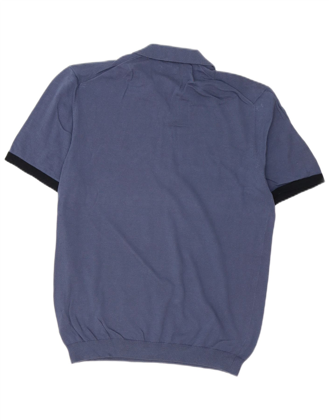Massimo Dutti Hombre Polo Neck Jumper Jersey Medio Azul Marino Colorblock