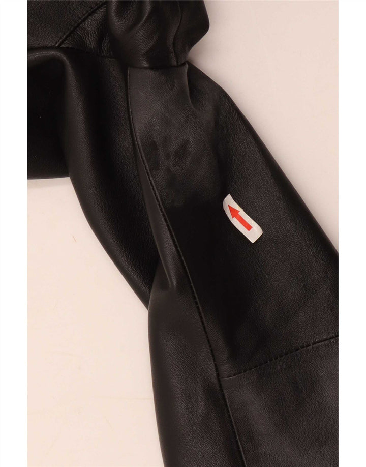 Cofi Chaqueta Blazer de Cuero con 2 Botones para Mujer UK 12 Medium Black