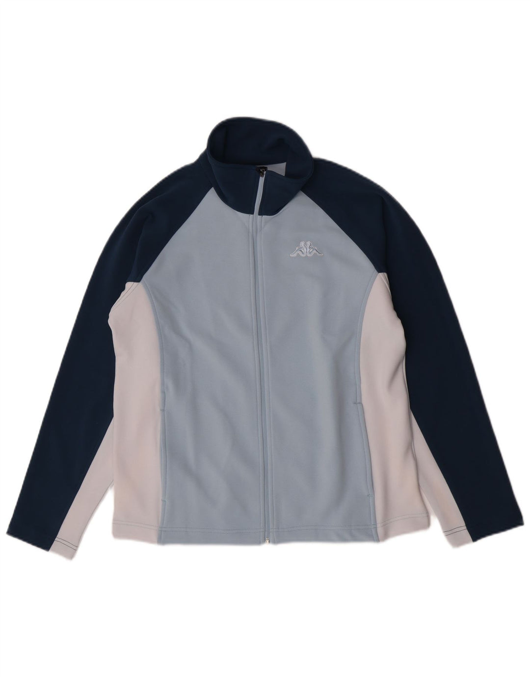 Kappa Mujer Chándal Top Chaqueta UK 40 Grande Azul Colorblock Poliéster