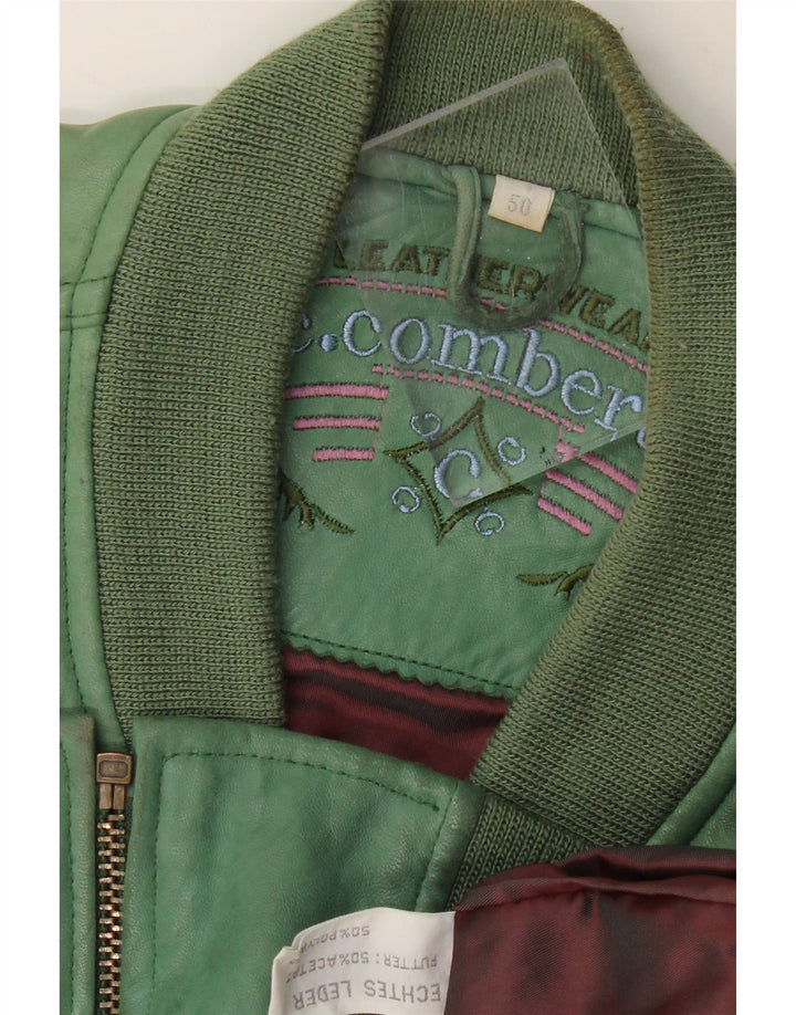 C.Comberti Chaqueta de cuero para hombre IT 50 Cuero verde grande