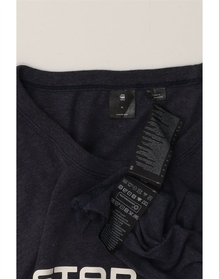 G-STAR Camiseta gráfica para hombre Top XL Azul marino Algodón