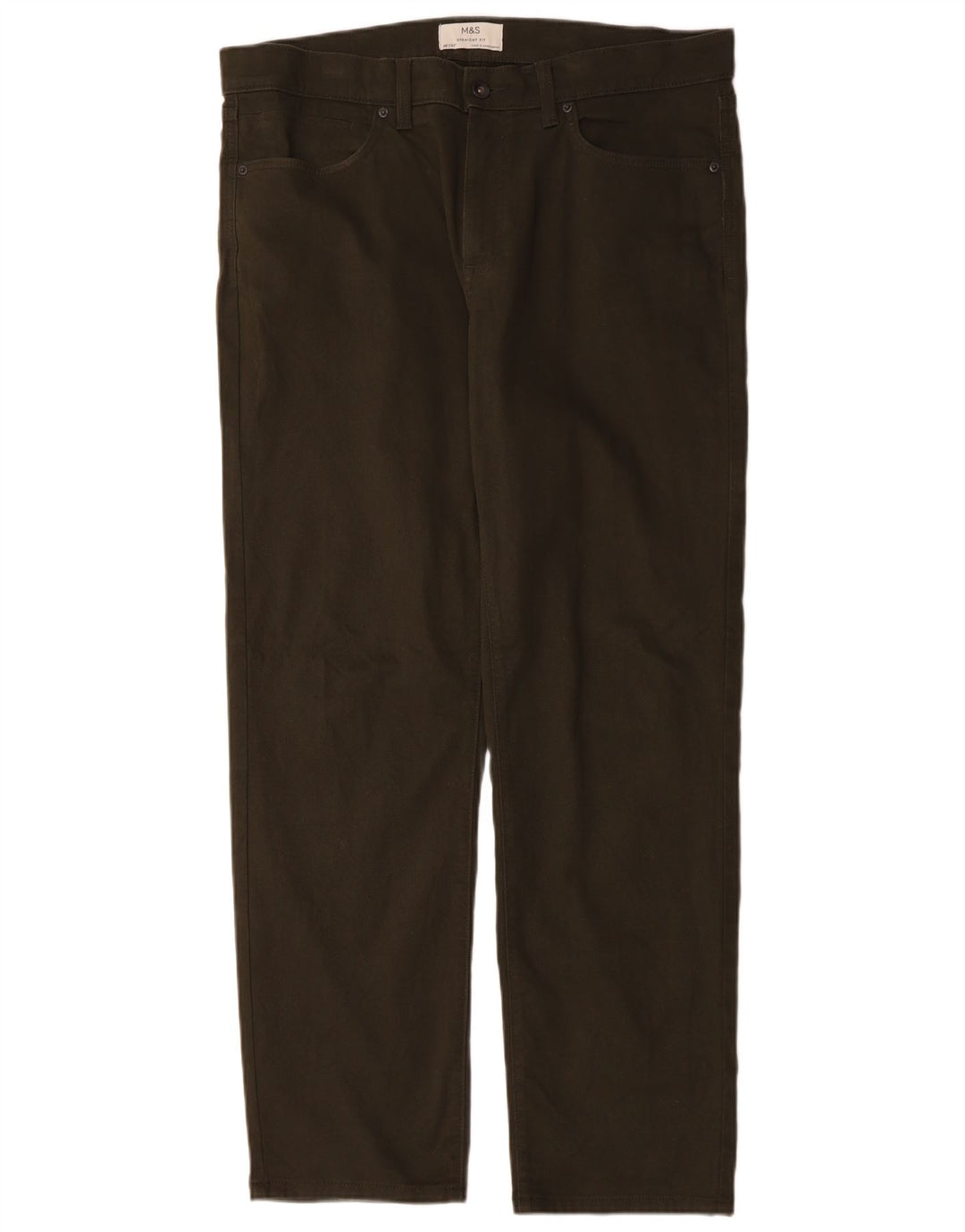 MARKS & SPENCER Pantalones casuales rectos para hombre W36 L31 Algodón caqui