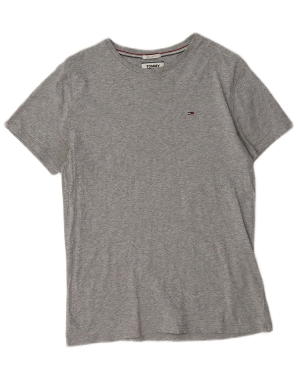 Tommy Hilfiger Camiseta de corte regular para hombre Top pequeño de algodón moteado gris