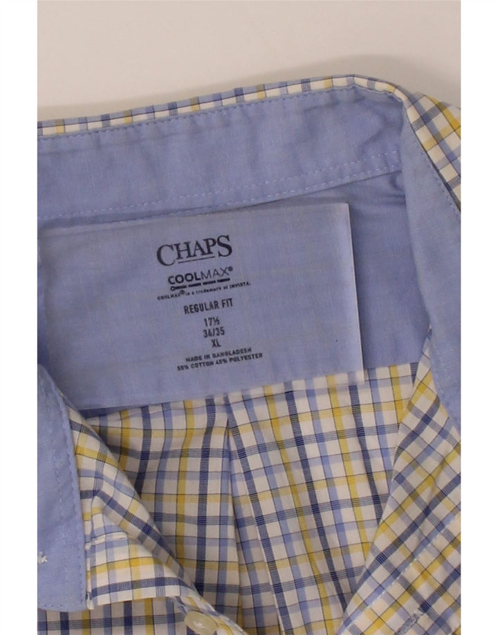 CHAPS Mens Regular Fit Shirt Size 17 1/2 XL Multicoloured Check Cotton Vintage Chaps and Second-Hand Chaps from Messina Hembry 