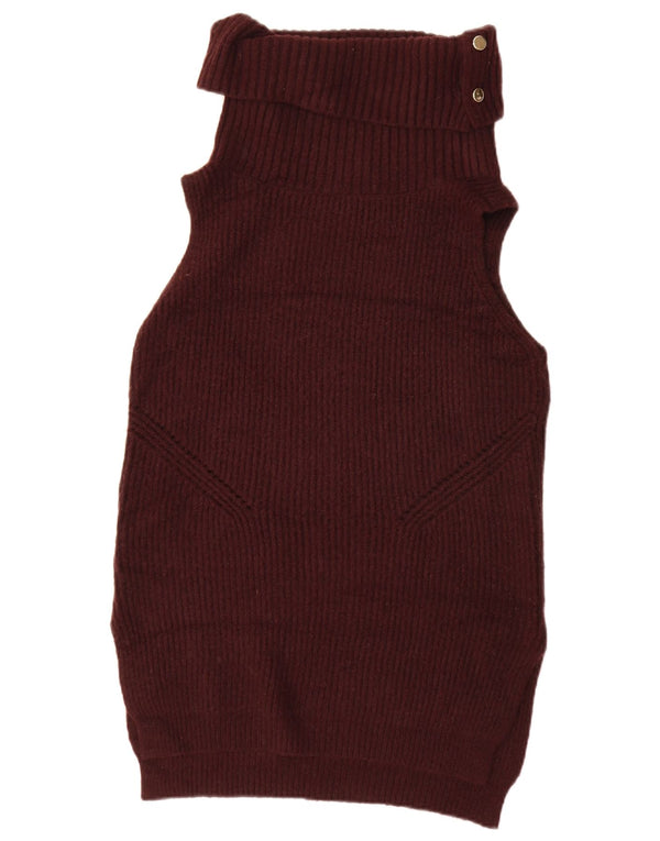 Oasis Camiseta sin mangas de gran tamaño para mujer UK 6 XS Acrílico burdeos