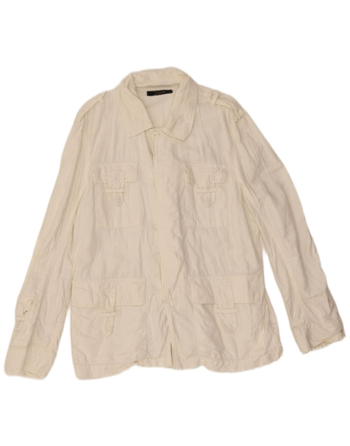 Camisa Militar Ferre Hombre Mediana Blanca