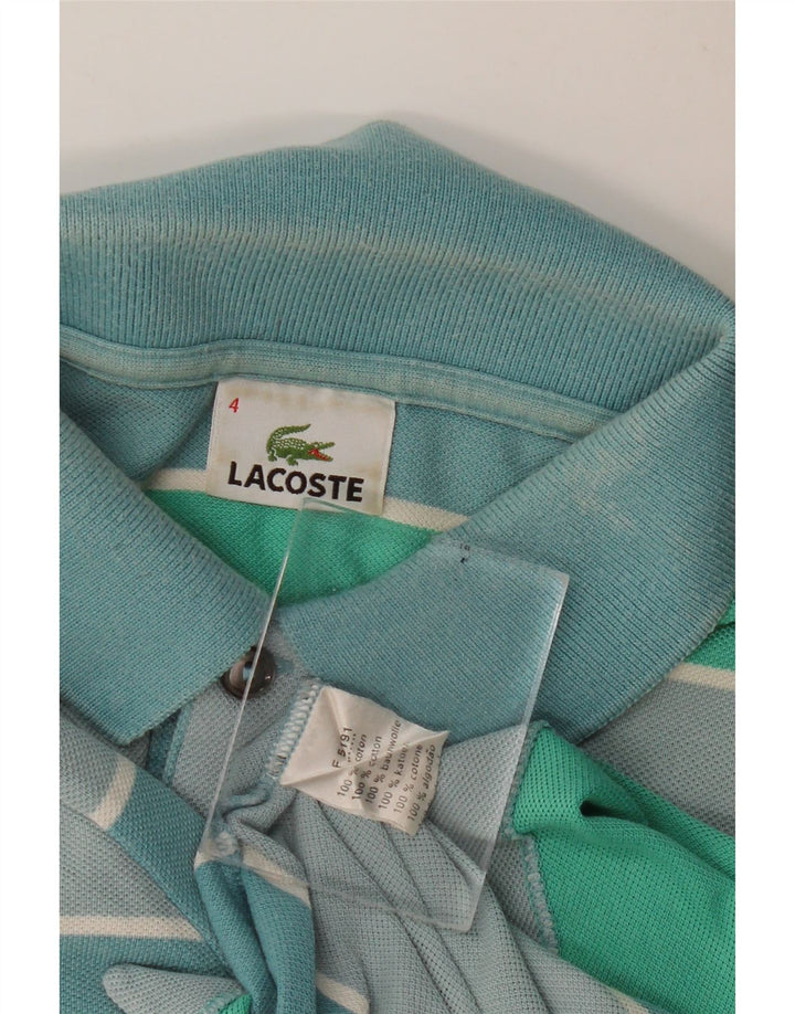 Lacoste Polo de rugby para hombre talla 4 algodón a rayas verde mediano