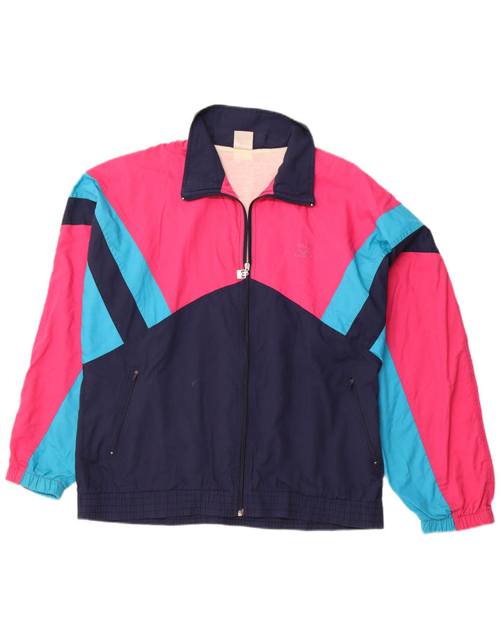 LEOPARD Chaqueta superior de chándal para hombre XL Azul marino Colorblock Poliéster